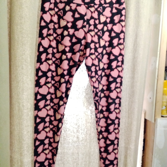 ❤️LULAROE LEGGINGS SENT! HEARTS FLORAL PLAID WOMEN'S TALL & CURVY CLOTHES PANTS - Picture 8 of 16